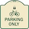Signmission Parking With Cycle and Lock Symbol Heavy-Gauge Aluminum Architectural Sign, 18" x 18", TG-1818-23410 A-DES-TG-1818-23410 - alternate 1